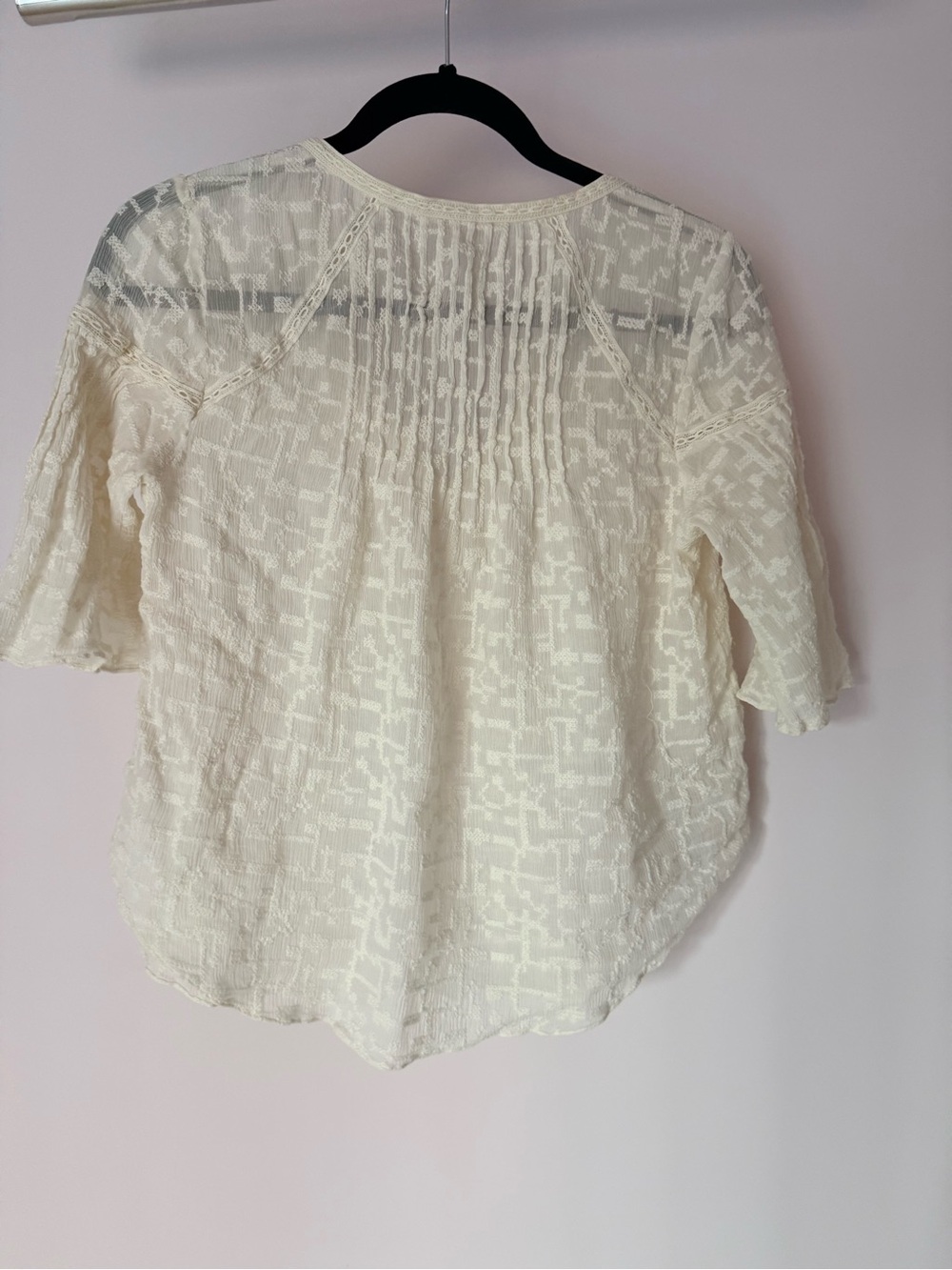 REBECCA TAYLOR White 100% Silk Embroidered Lace Blouse Top V-Neck Shabby Chic - Picture 7 of 9